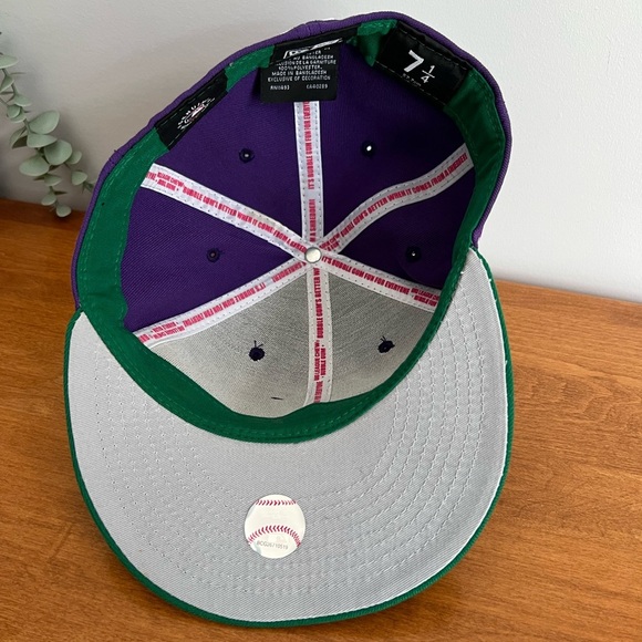 59Fifty Baseball Hat Colorado Rockies Big League Chew Ground Ball Grape 7 1/4 - Picture 11 of 13